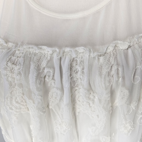 Ember White Lace Sleeveless Boho Top- Flowy Blouse Women's SMALL - Picture 3 of 10